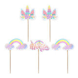 Tuf-Tuf Décorations de gâteau bébé licorne 9 cm | 5 pièces