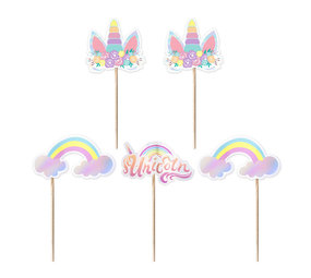 Tuf-Tuf Baby Unicorn Taart Toppers 9cm | 5 stuks Tuf-Tuf Baby Unicorn Taart Toppers 9cm | 5 stuks