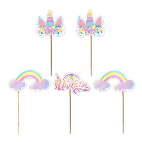 Tuf-Tuf Baby Unicorn Taart Toppers 9cm | 5 stuks