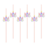 Tuf-Tuf Baby Unicorn Papieren Rietjes  20cm | 6 stuks Tuf-Tuf Baby Unicorn Papieren Rietjes  20cm | 6 stuks
