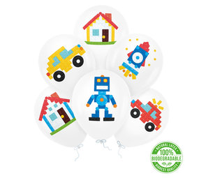 Tuf-Tuf Block Party Ballonnen 30cm | 6 stuks Tuf-Tuf Block Party Ballonnen 30cm | 6 stuks