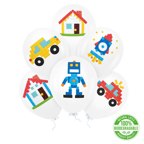 Tuf-Tuf Block Party Ballonnen 30cm | 6 stuks Tuf-Tuf Block Party Ballonnen 30cm | 6 stuks