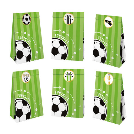 Tuf-Tuf Sacs à friandises pour la fête du football 10x17,5cm | 6 pièces