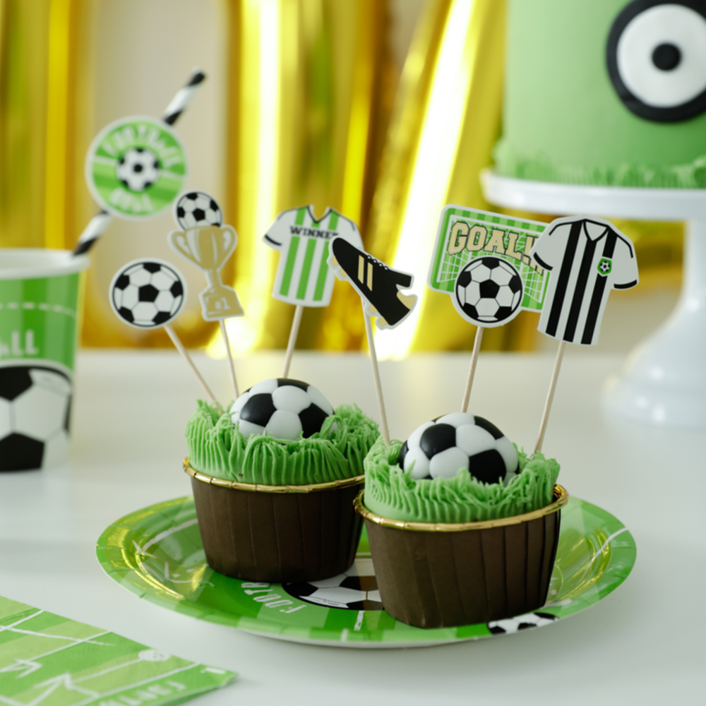 Tuf-Tuf Garnitures de gâteau pour la fête du football | 6 pièces