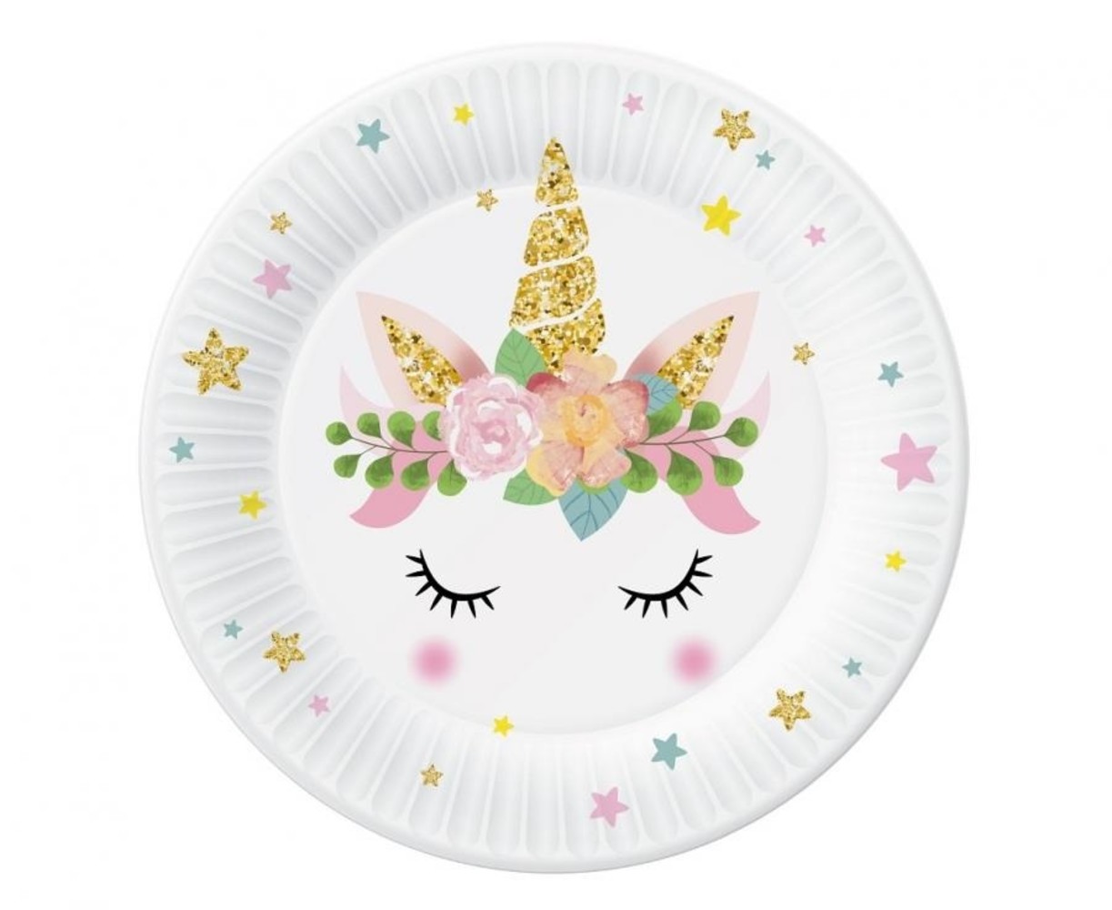 Godan Baby Unicorn Borden Goud 18cm | 6 stuks