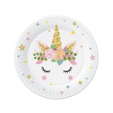 Godan Assiettes Dorées Bébé Licorne 18cm | 6 morceaux Godan Assiettes Dorées Bébé Licorne 18cm | 6 morceaux