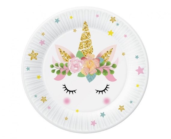 Godan Baby Unicorn Borden Goud 18cm | 6 stuks