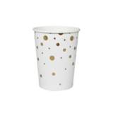 Paper Dreams Cup white with golden dots 8 pieces Paper Dreams Cup white with golden dots 8 pieces