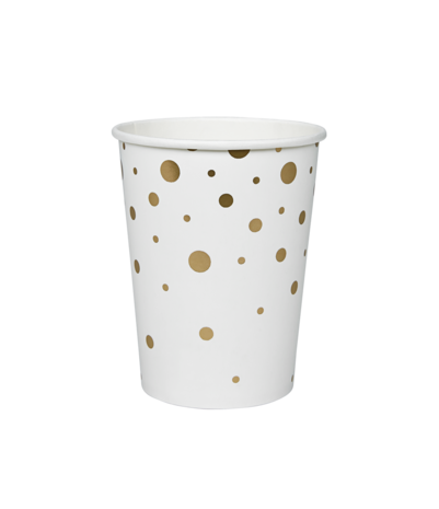 Paper Dreams Cup white with golden dots 8 pieces Paper Dreams Cup white with golden dots 8 pieces
