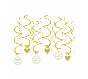 Paper Dreams Tourbillons de félicitations pour votre communion 70cm | 12 pièces