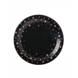 Paper Dreams Plate Black With Rose Golden Dots 23cm | 8 pieces Paper Dreams Plate Black With Rose Golden Dots 23cm | 8 pieces
