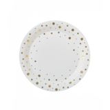 Paper Dreams Plates white with golden dots 23cm | 8 pieces Paper Dreams Plates white with golden dots 23cm | 8 pieces