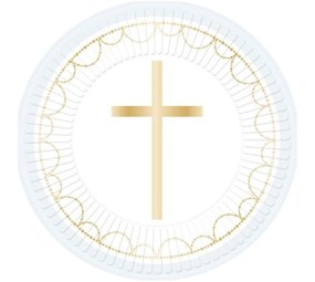 Amscan Assiette de communion Croix Bleu clair 23cm | 8 pièces Amscan Assiette de communion Croix Bleu clair 23cm | 8 pièces