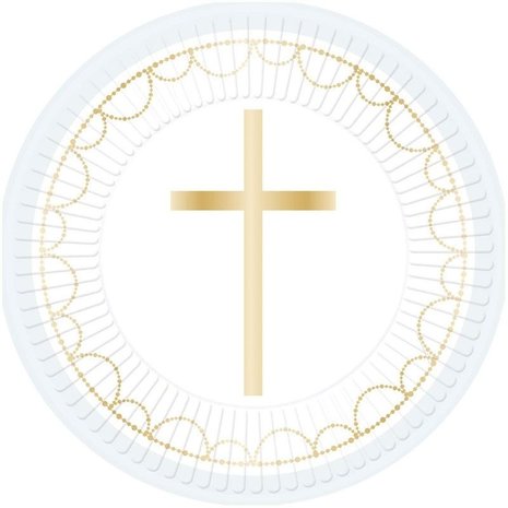 Amscan Assiette de communion Croix Bleu clair 23cm | 8 pièces Amscan Assiette de communion Croix Bleu clair 23cm | 8 pièces