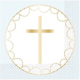 Amscan Serviettes de Communion Croix Bleu Clair 33x33cm | 16 pcs