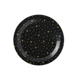Paper Dreams Assiette noire avec étoiles dorées 23cm | 8 pièces