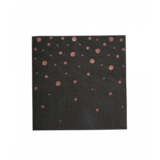Paper Dreams Napkins black with rose golden dots 33x33cm | 16 pieces Paper Dreams Napkins black with rose golden dots 33x33cm | 16 pieces