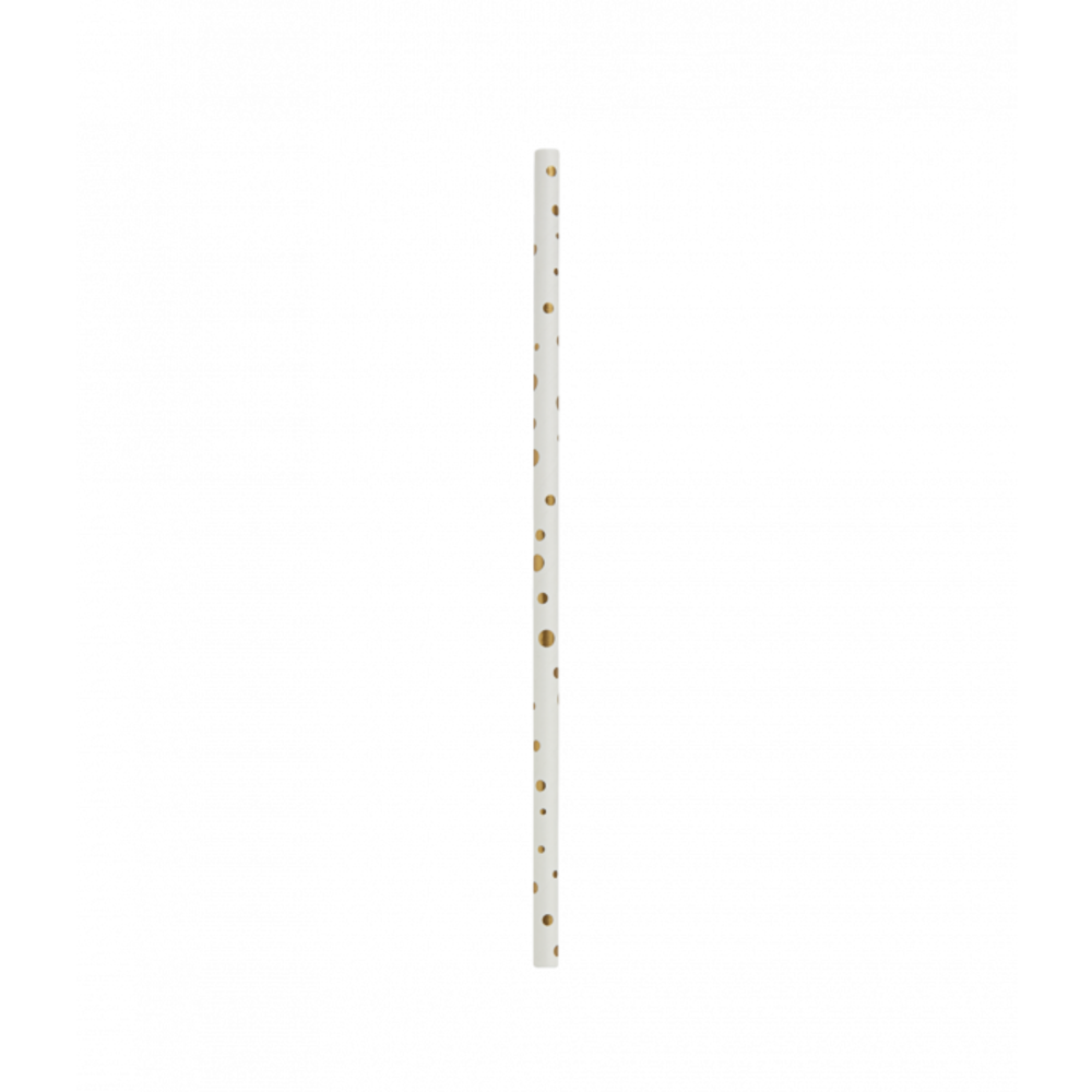 Paper Dreams Straws white with golden dots 8 pieces