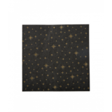 Paper Dreams Serviettes de table noires avec étoiles dorées 33x33cm | 16 pcs. Paper Dreams Serviettes de table noires avec étoiles dorées 33x33cm | 16 pcs.