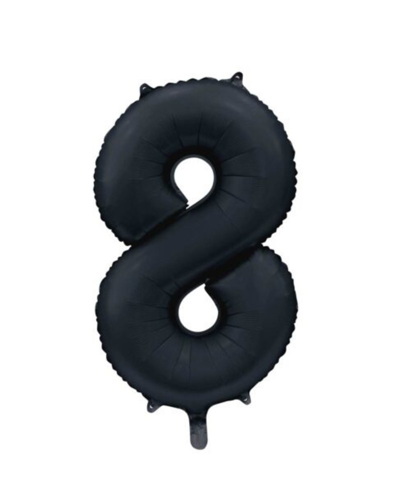 Globos Nordic Helium Balloon Number 8 Satin Black | 86cm