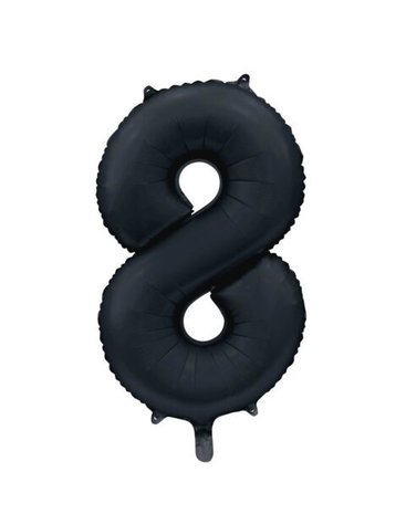 Globos Nordic Helium Balloon Number 8 Satin Black | 86cm