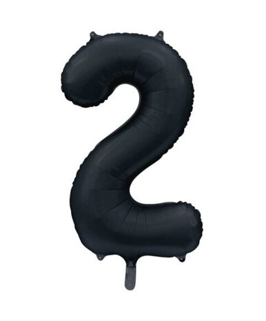 Globos Nordic Helium Ballon Cijfer 2 Satijn Zwart | 86cm Globos Nordic Helium Ballon Cijfer 2 Satijn Zwart | 86cm