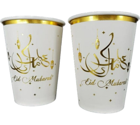 Zin El Afrah Eid Mubarak Cups Gold Metallic 350 CL | 24 pieces Zin El Afrah Eid Mubarak Cups Gold Metallic 350 CL | 24 pieces