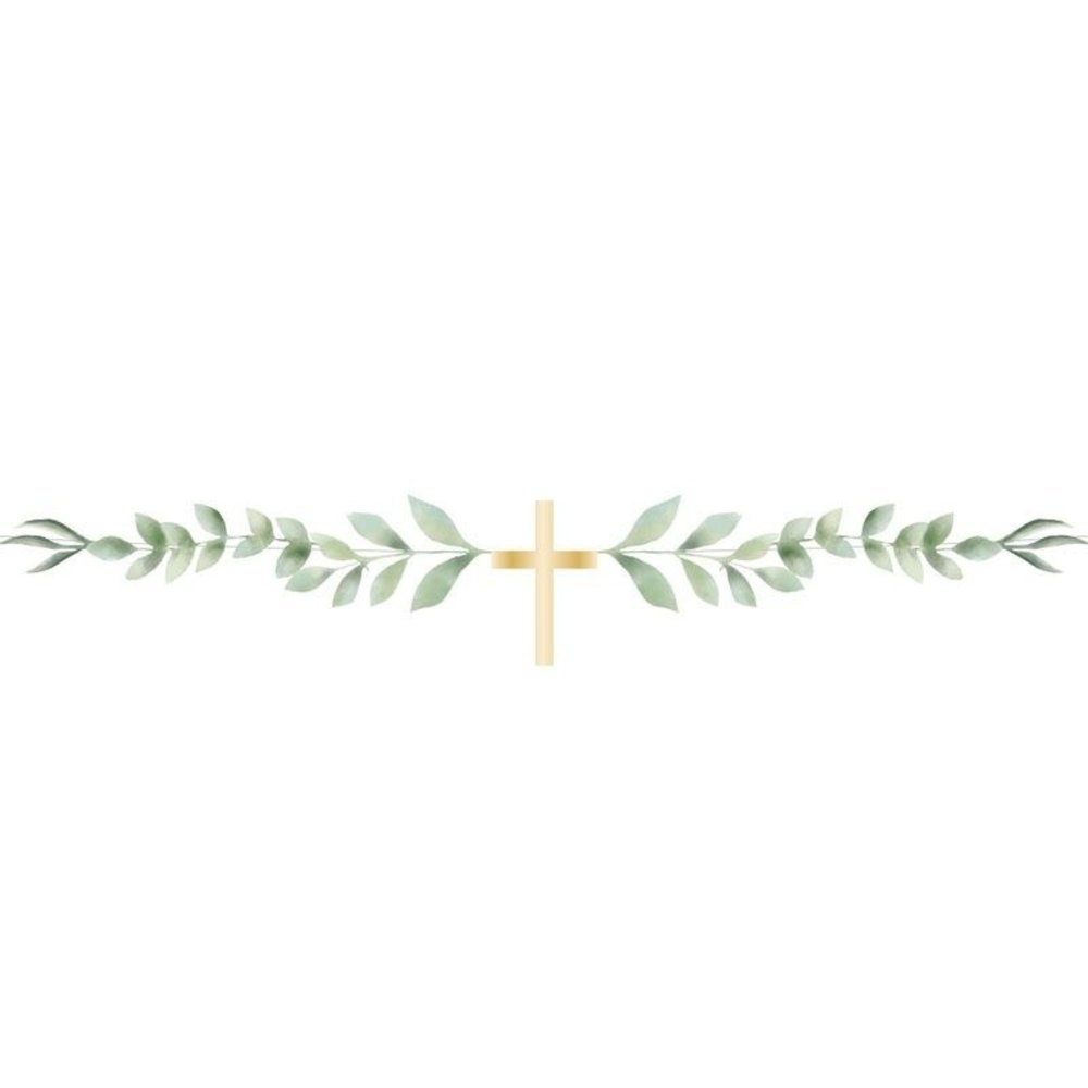 Amscan Kommunion Girlande Kreuz Botanic | 1 mtr Amscan Kommunion Girlande Kreuz Botanic | 1 mtr