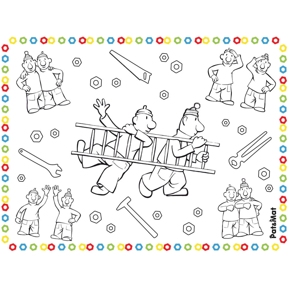 Folat Neighbor and Buurman Placemats Coloring Pages | 6 pieces
