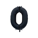 Globos Nordic Helium balloon number 0 satin black | 86cm Globos Nordic Helium balloon number 0 satin black | 86cm