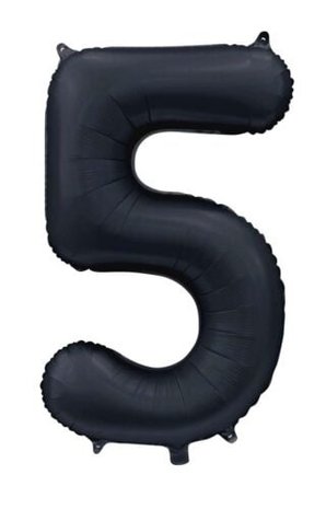 Globos Nordic Heliumballon Figur 5 Satin Schwarz | 86cm Globos Nordic Heliumballon Figur 5 Satin Schwarz | 86cm
