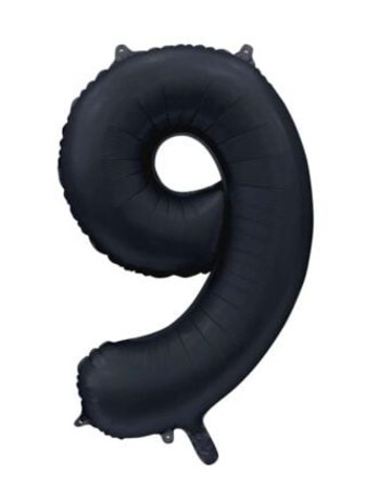 Globos Nordic Heliumballon Figur 9 Satin Schwarz | 86cm Globos Nordic Heliumballon Figur 9 Satin Schwarz | 86cm