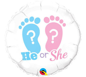 Folat Helium Ballon He or She 45 cm | pro Stück