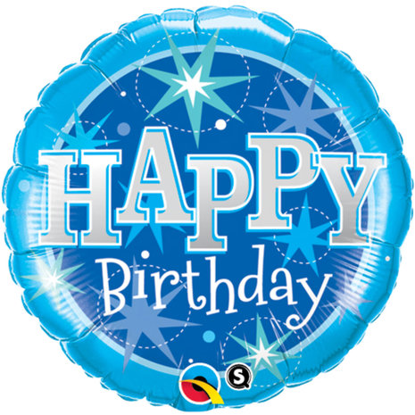 Folat Heliumballon Happy Birthday Blau 46cm | pro Stück Folat Heliumballon Happy Birthday Blau 46cm | pro Stück