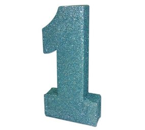 Tuf-Tuf Tafel decoratie cijfer 1 blauw | per stuk Tuf-Tuf Tafel decoratie cijfer 1 blauw | per stuk
