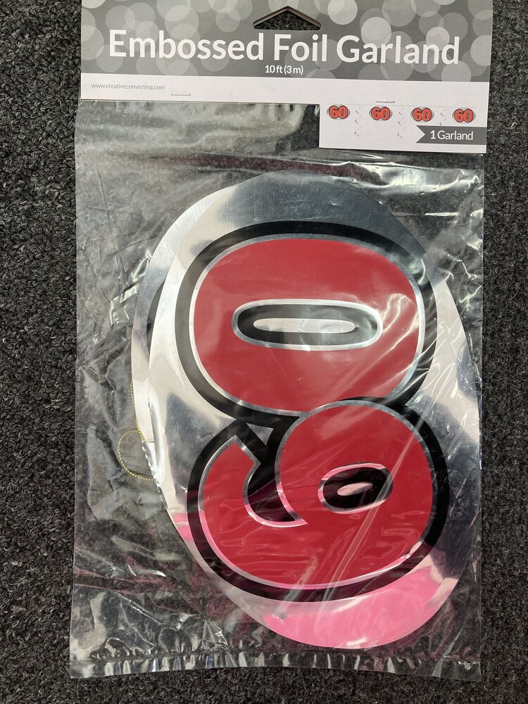 Creative Converting Flags Slinger Foil 60 Years 3M | per Unit Creative Converting Flags Slinger Foil 60 Years 3M | per Unit