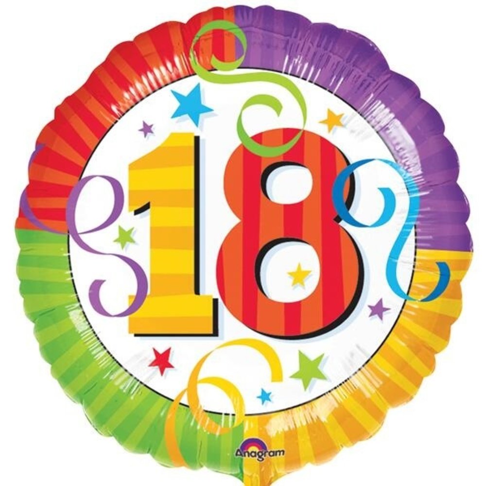 Tuf-Tuf Heliumballon 18 Jahre Bunt 45 cm | pro Stück