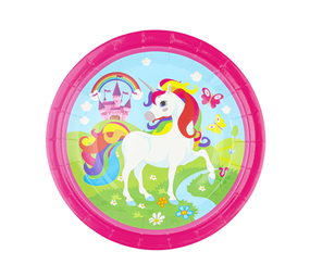 Amscan Eenhoorn Regenboog  Borden 23cm | 8 stuks
