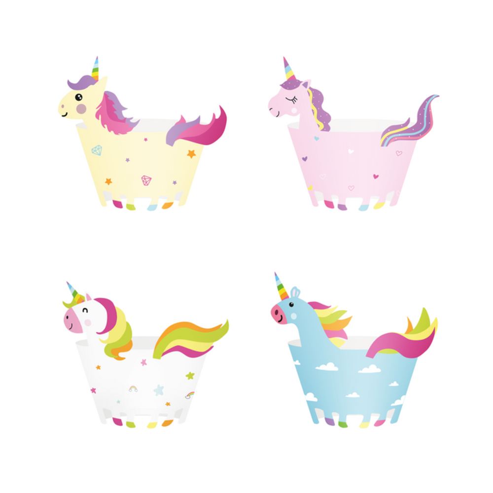 Tuf-Tuf Emballages de cupcakes arc-en-ciel licorne | 8 pièces Tuf-Tuf Emballages de cupcakes arc-en-ciel licorne | 8 pièces