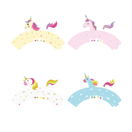 Tuf-Tuf Eenhoorn Regenboog Cupcake Wrappers | 8 stuks