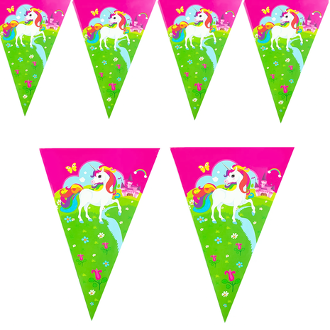 Tuf-Tuf Guirlande de banderoles arc-en-ciel licorne 4mtr | par unité