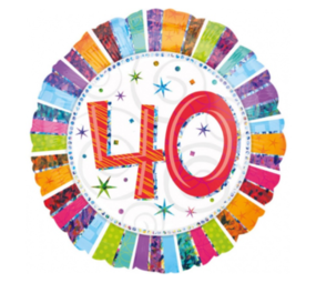 Anagram Heliumballon 40 Jahre Bunt 45 cm | pro Stück