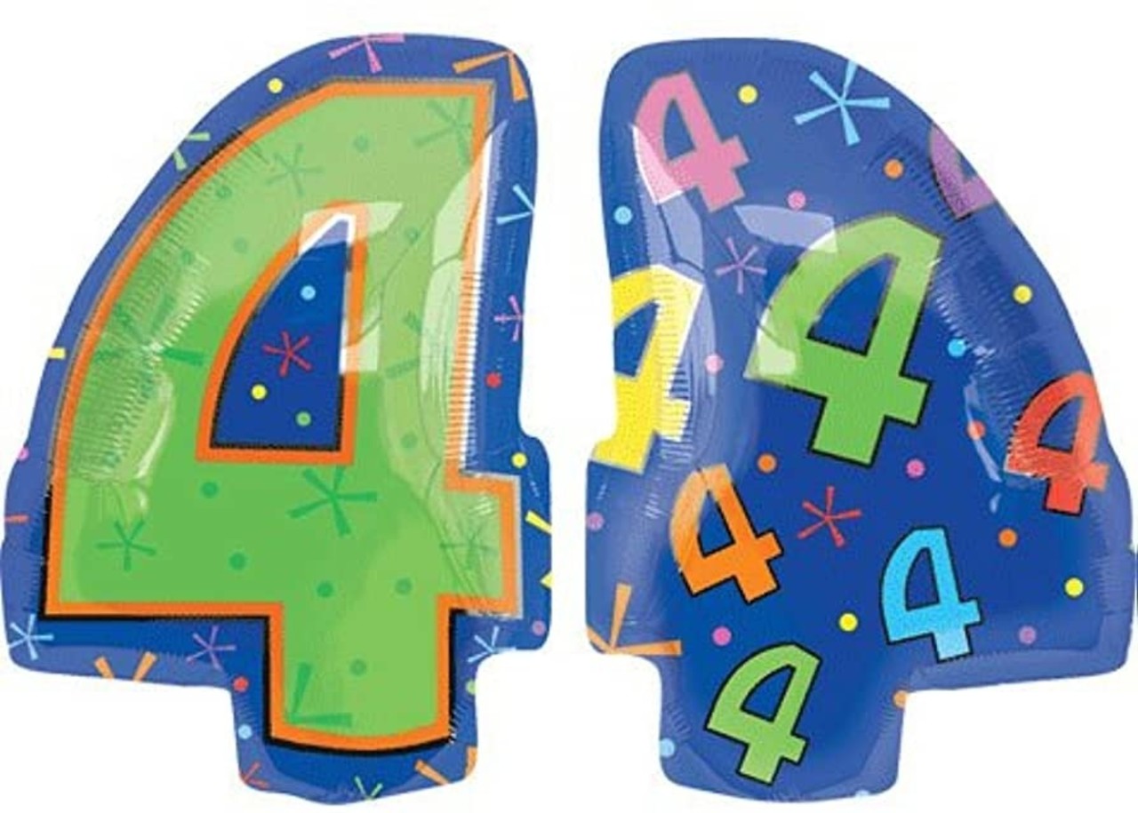 Globos Nordic Helium Balloon Shape Number 4 | 50cm Globos Nordic Helium Balloon Shape Number 4 | 50cm