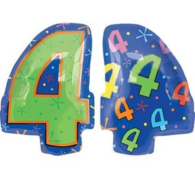 Globos Nordic Helium Ballon Shape cijfer 4 | 50cm Globos Nordic Helium Ballon Shape cijfer 4 | 50cm