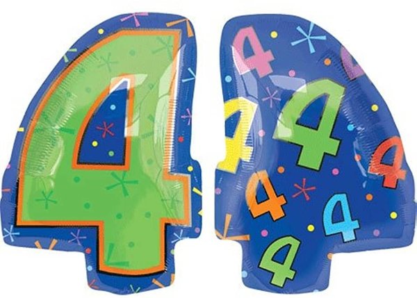 Globos Nordic Helium Balloon Shape Number 4 | 50cm Globos Nordic Helium Balloon Shape Number 4 | 50cm