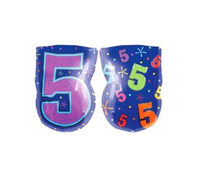 Globos Nordic Helium Balloon Shape Number 5 | 50cm Globos Nordic Helium Balloon Shape Number 5 | 50cm