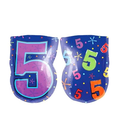 Globos Nordic Helium Balloon Shape Number 5 | 50cm Globos Nordic Helium Balloon Shape Number 5 | 50cm