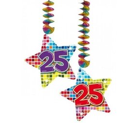Folat Hang Decoratie Spiraal 25 jaar Stervorm | 2 stuks Folat Hang Decoratie Spiraal 25 jaar Stervorm | 2 stuks