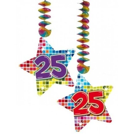 Folat Hängende Dekorationsspirale "25 Jahre" in Sternform | 2 Stück. Folat Hängende Dekorationsspirale "25 Jahre" in Sternform | 2 Stück.