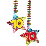 Folat Spirale de décoration suspendue 70 ans en forme d'étoile | 2 pièces